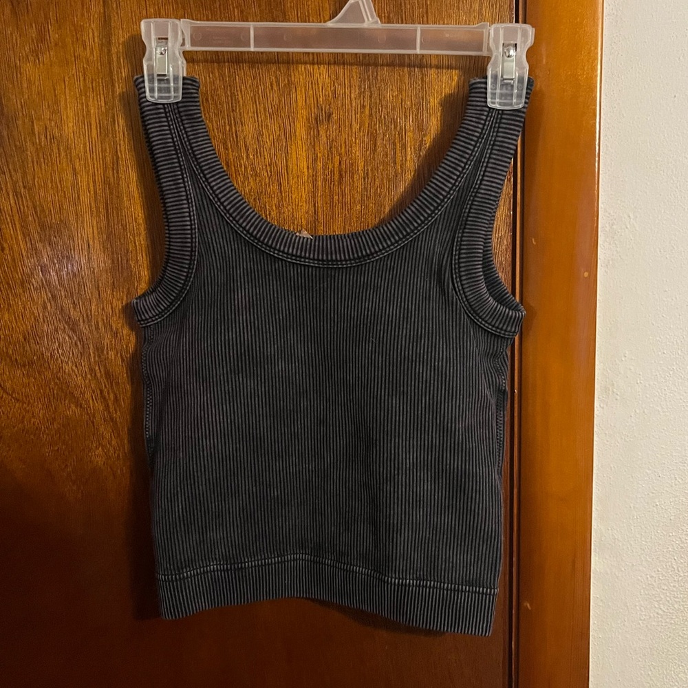 Zenana Outfitters Black Ribbed Tank Top